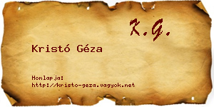 Kristó Géza névjegykártya