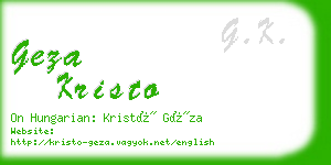 geza kristo business card